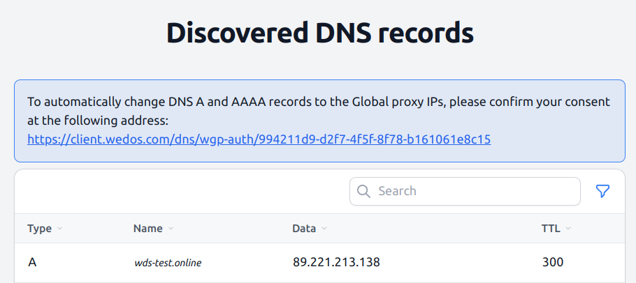 Link to automatic update of DNS records in WEDOS DNS